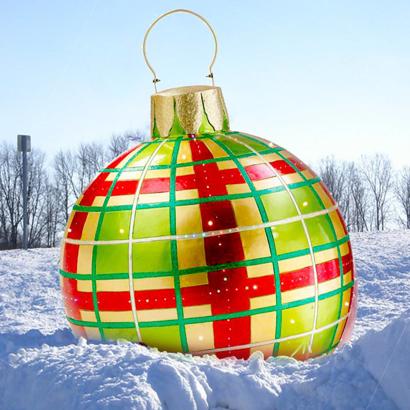 Lisslune | Inflatable Christmas Ball Outdoor Decoration 60cm – Weather Resistant PVC Christmas Decoration