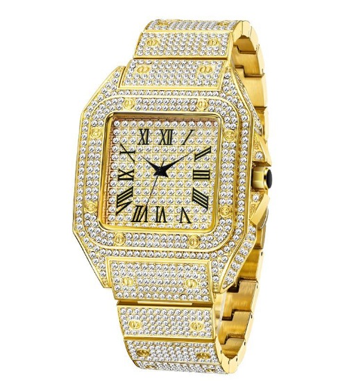 Lisslune | MISSFOX Ice Out Square Watch for Men
