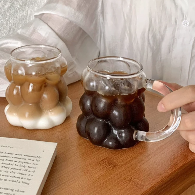 Lisslune | Sleek Glass Irregular Bubble Mug