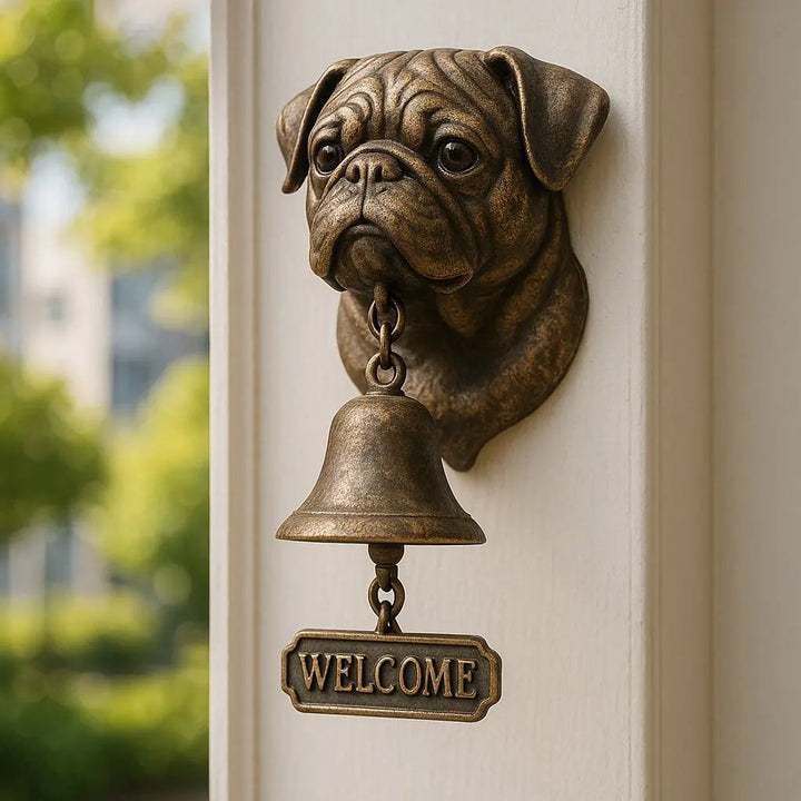 Lisslune | Welcome Bell Shepherd Bronze – Elegant Wall Bell with German Shepherd Design