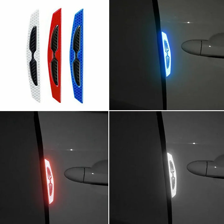 Lisslune | Reflective Car Door Edge Protector Stickers - 4Pk Anti-Collision Protection Strips