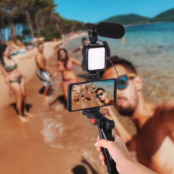 Lisslune | Professional Video Microphone Set with Tripod and LED Video Light
