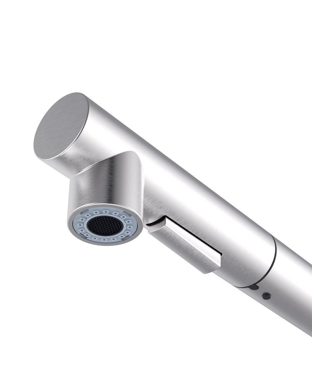 Lisslune | Single Hole Basin Mixer Tap, Pull Out Spout with Dual Function, Brushed Steel