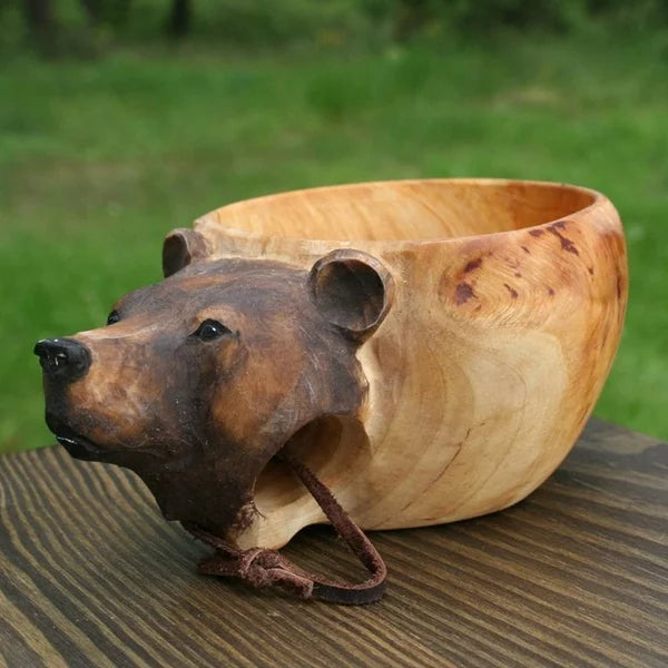 Lisslune | Wooden Cup - WildSip - Handmade Animal Design - Adventurous Hydration