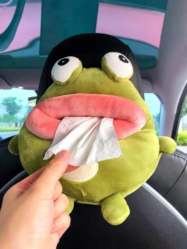 Lisslune | Plush Cartoon Car Tissue Holder - Cute Armrest Tissue Box for Vehicle Interior Decor