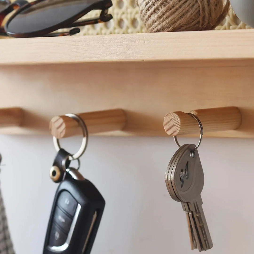 Lisslune | HookShelf - Wooden Shelf with Hooks