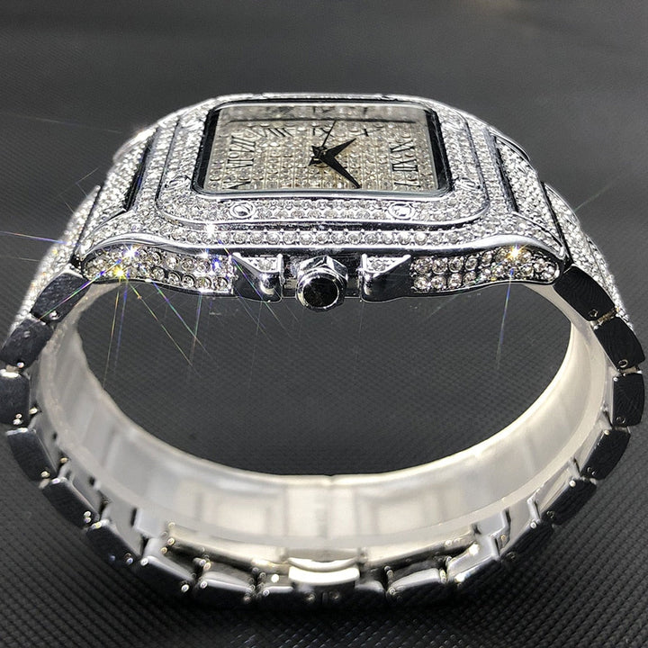 Lisslune | MISSFOX Ice Out Square Watch for Men