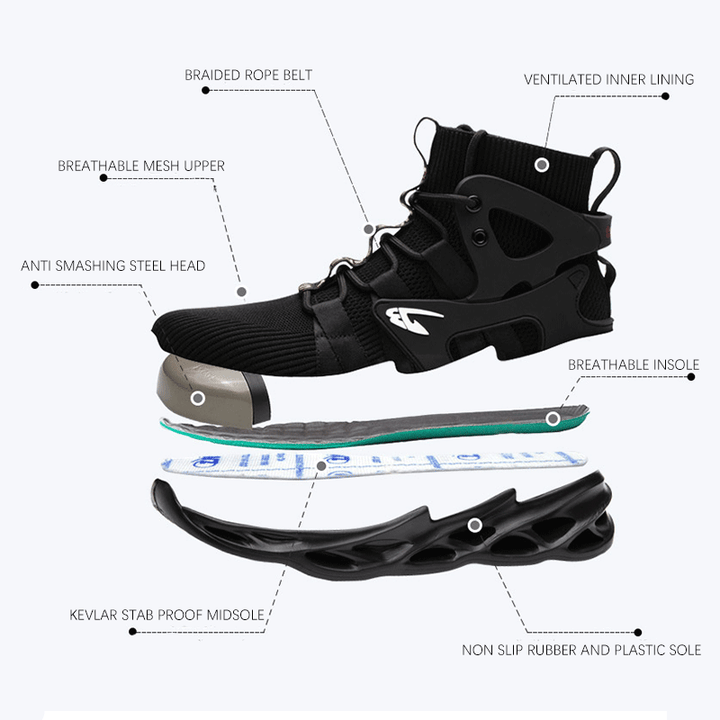 Lisslune | Lightweight, breathable work shoes with steel toe