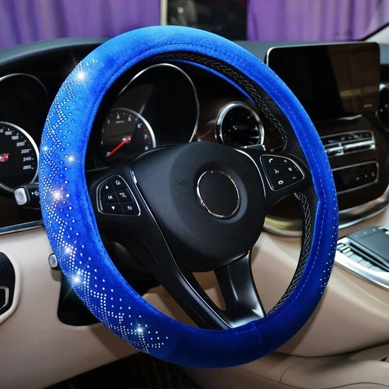 Lisslune | Universal Fire Seasons Anti-Slip Steering Wheel Cover with Diamond Velvet Style