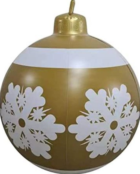 Lisslune | Inflatable Christmas Ball Outdoor Decoration 60cm – Weather Resistant PVC Christmas Decoration