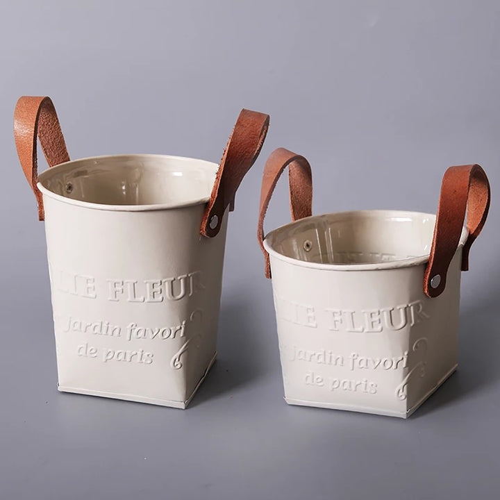 Lisslune | Decorative plant pots with leather handles – flower pots for home and garden