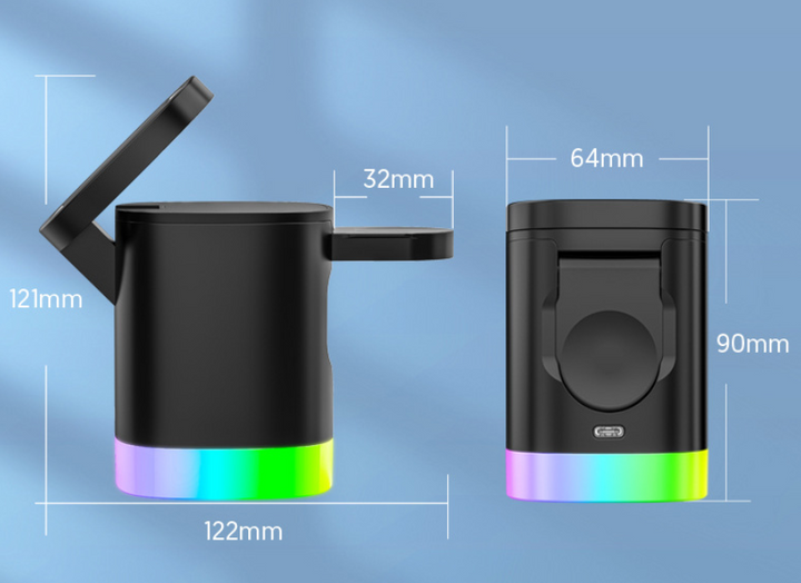 Lisslune | 3 In 1 Magnetic Wireless Charger, Glow and Go – Charge in Style!