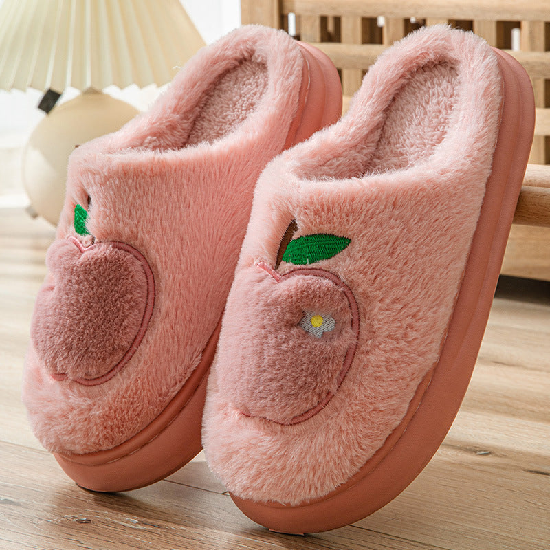 Lisslune | Cotton Slippers For Women Autumn And Winter Indoor Warm And Cute Home Slippers Nonslip Fuzzy Plush Shoes