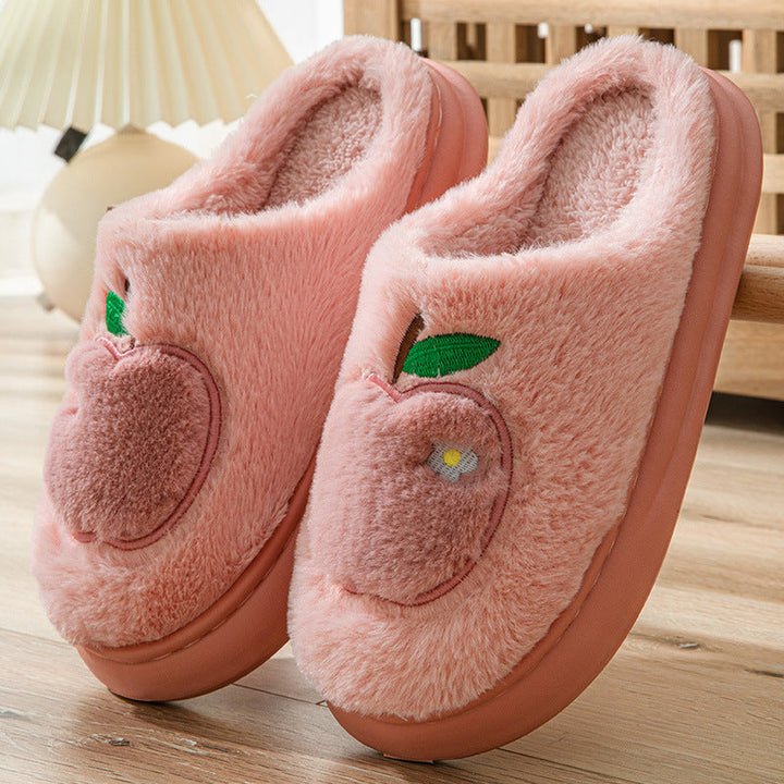 Lisslune | Cotton Slippers For Women Autumn And Winter Indoor Warm And Cute Home Slippers Nonslip Fuzzy Plush Shoes