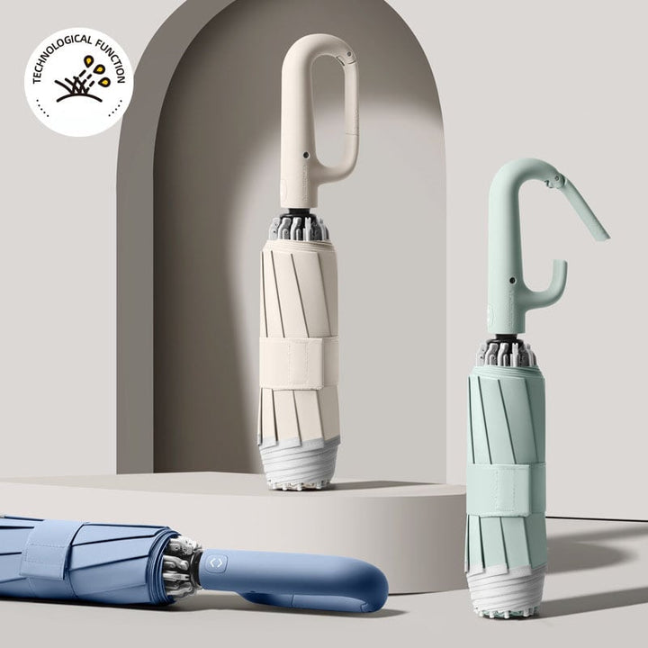 Lisslune | Ring buckle umbrella, Reflective Safety Strip, Sturdy Windproof, Travel Portable