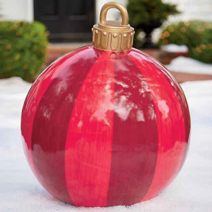 Lisslune | Inflatable Christmas Ball Outdoor Decoration 60cm – Weather Resistant PVC Christmas Decoration