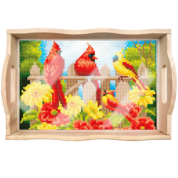 Lisslune | DIY Diamond Painting Wooden Tray Food Tray with Handle Living Room Decoration Mandala Wooden Tray Kit