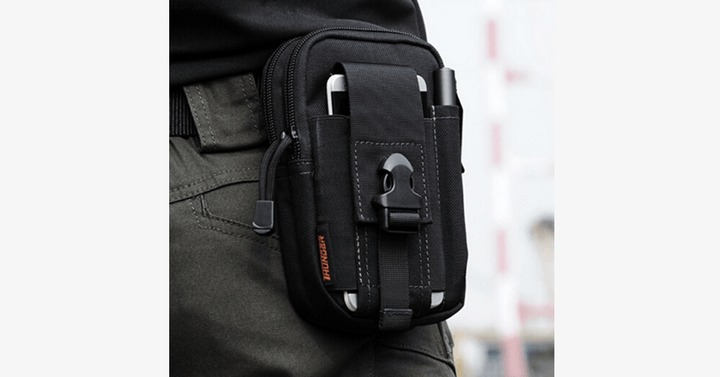 Lisslune | Military Waist Bag - Made of Nylon - Waterproof Design - Zipper Closure - Attach with Belt - Travel Gear - Outdoor - Available in 3 Colors