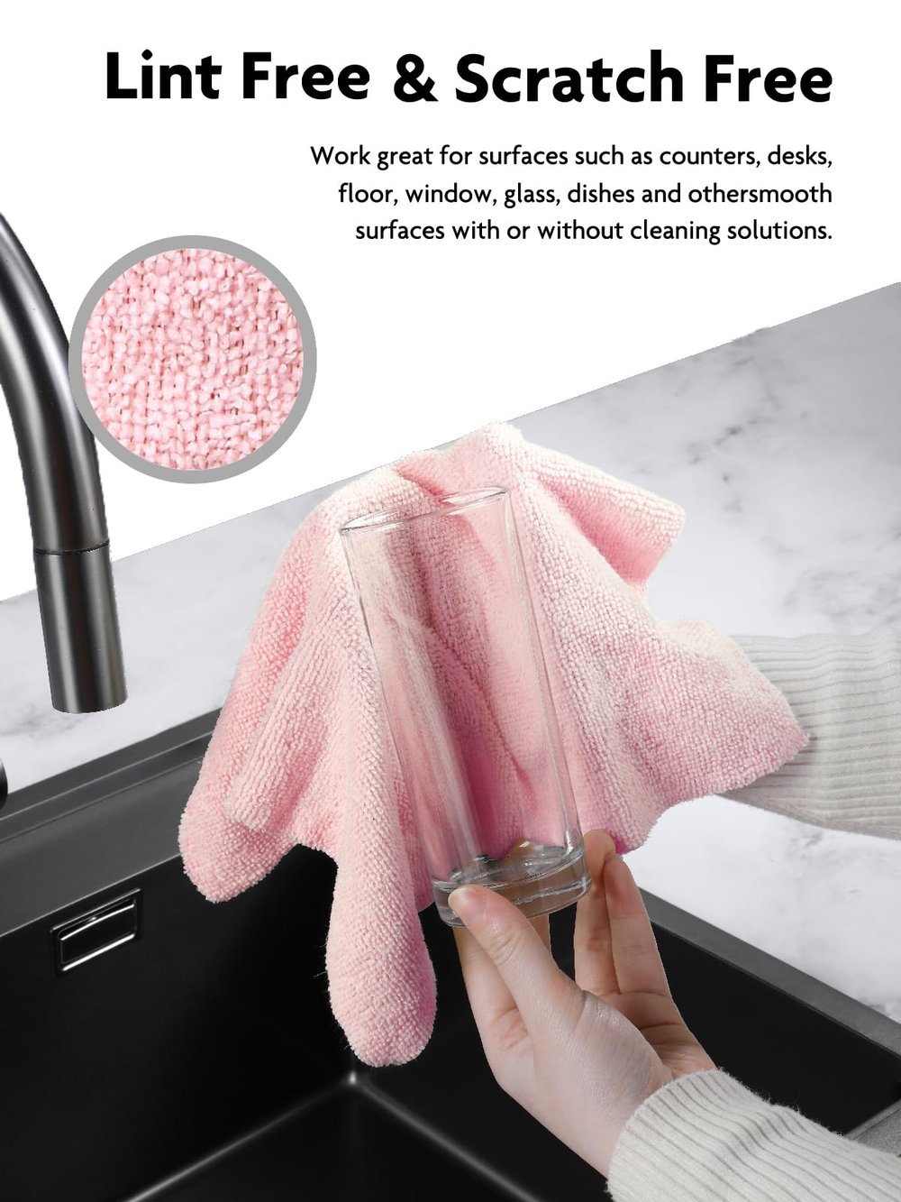 Lisslune | 20 Pieces Reusable Microfiber Cloths on Roll – Lint-Free, Streak-Free & Eco-Friendly