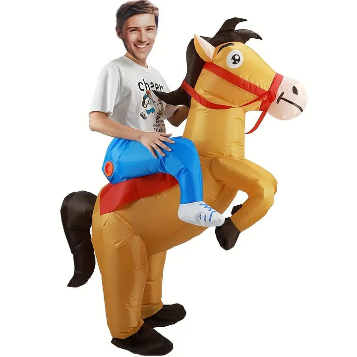 Lisslune | Inflatable Cowboy Horse Costume for Adults