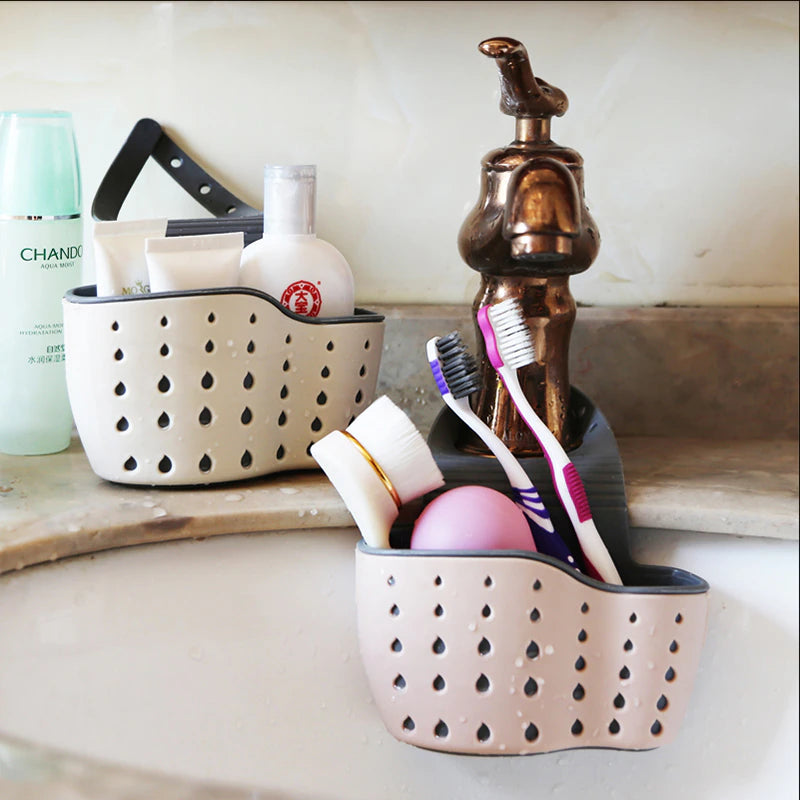 Lisslune | Portable Hanging Kitchen Sink Basket Drain Bathroom Storage Basket Bag Tools Adjustable Sink Holder Home Cocina Accessories