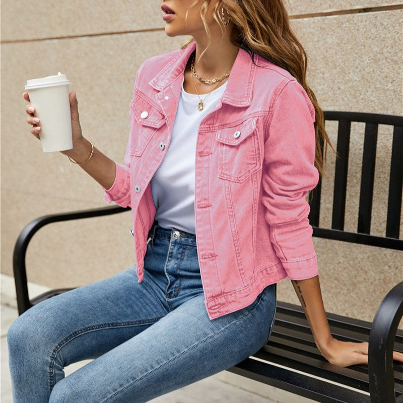 Lisslune | Women's Short Denim Jacket Black
