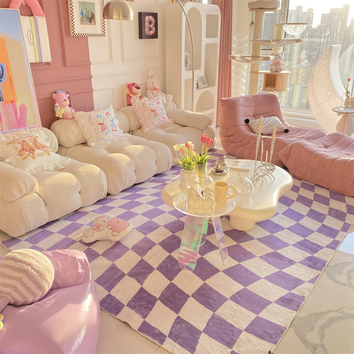 Rynx | Pastel Curvy Checker Rug