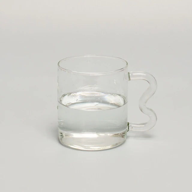 Rynx | Pastel glass wave handle cup
