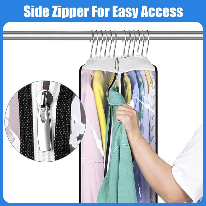 Lisslune | Clear Gusseted Garment Covers – 3-Pack Storage Bags with Side Zipper (Buy 1, Take 1 FREE)