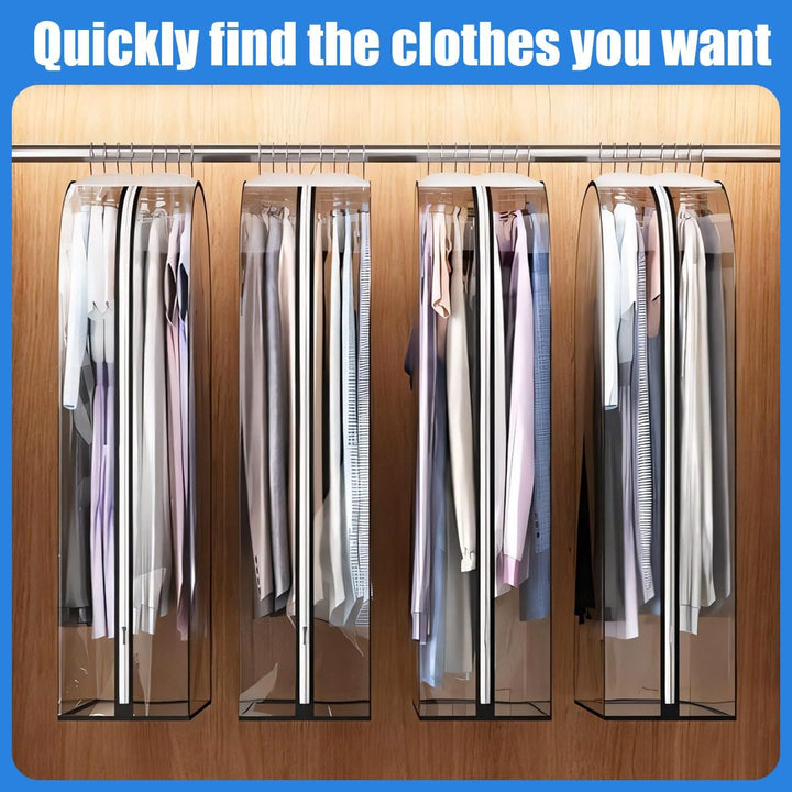 Lisslune | Clear Gusseted Garment Covers – 3-Pack Storage Bags with Side Zipper (Buy 1, Take 1 FREE)