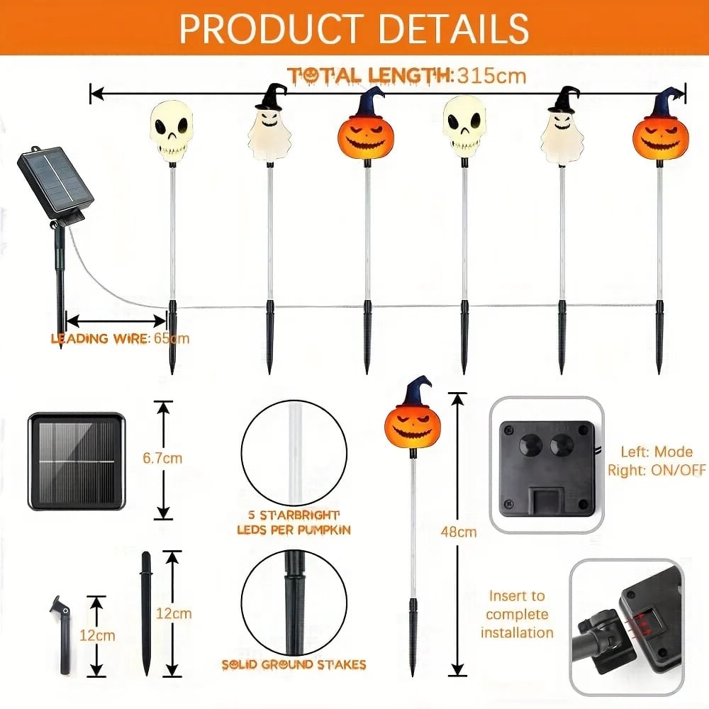 Lisslune | 6 in 1 Halloween Solar Garden Lights