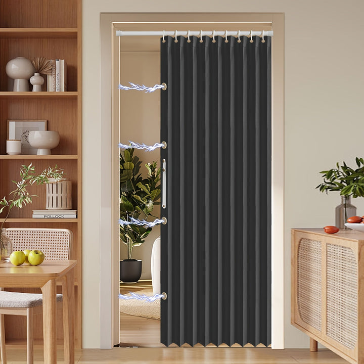 Lisslune | Colorful Magnetic Folding Door Curtain – Easy Setup, Space-Saving Divider for Home and Business – Vibrant Artistic Design, Machine Washable Polyester