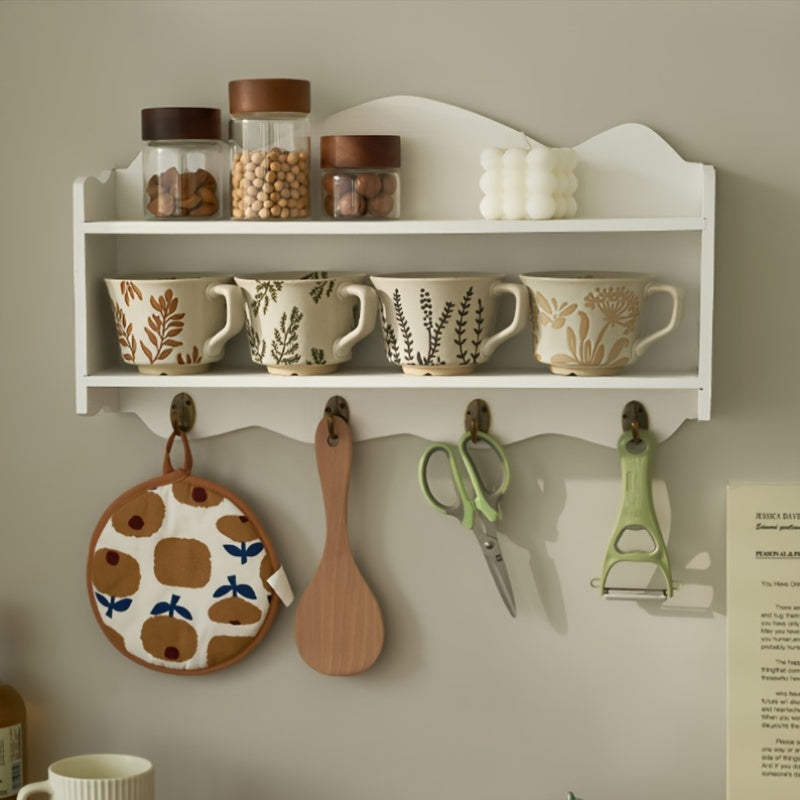 Lisslune | Amerikanischer Stil Kreative Haken für Schlüssel, Wandmontierter Lagerregal für den Eingang, Vintage Holzkiste mit Kleiderhaken, Utility Regale
