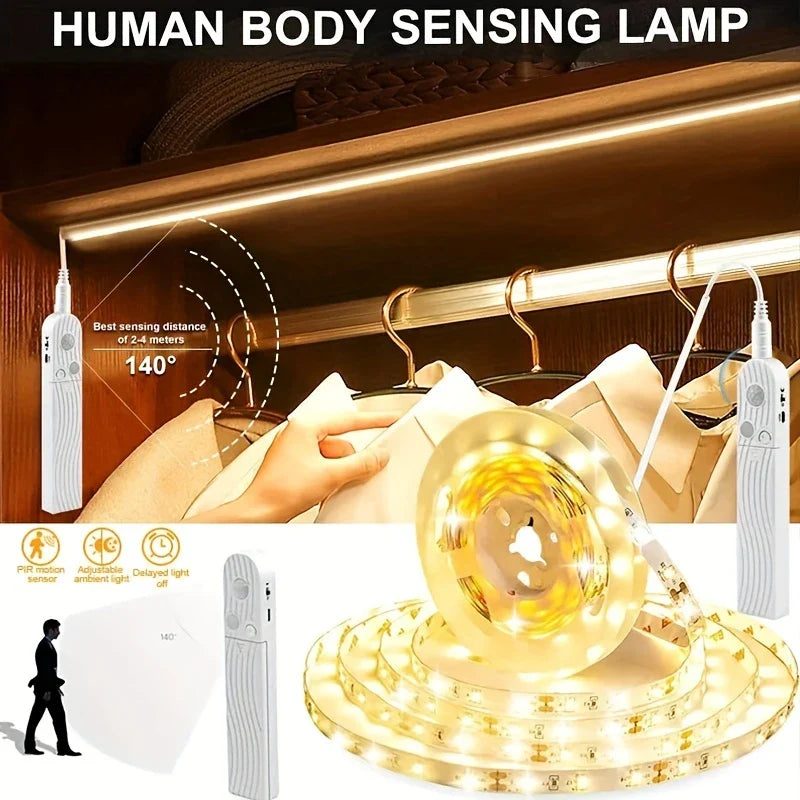 Lisslune | LED light strip with remote control – 2 meters flexible strip for decorative lighting in cabinets and shelves