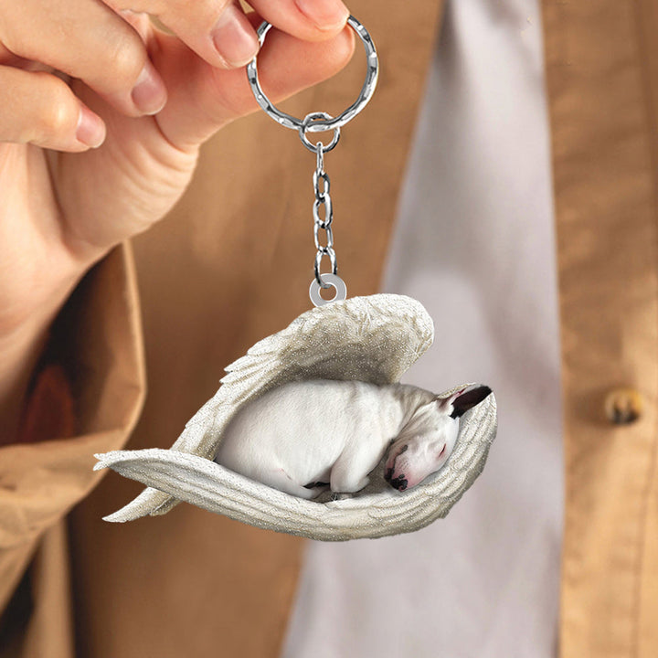 Lisslune | Bull Terrier Sleeping Angel Acrylic Keychain