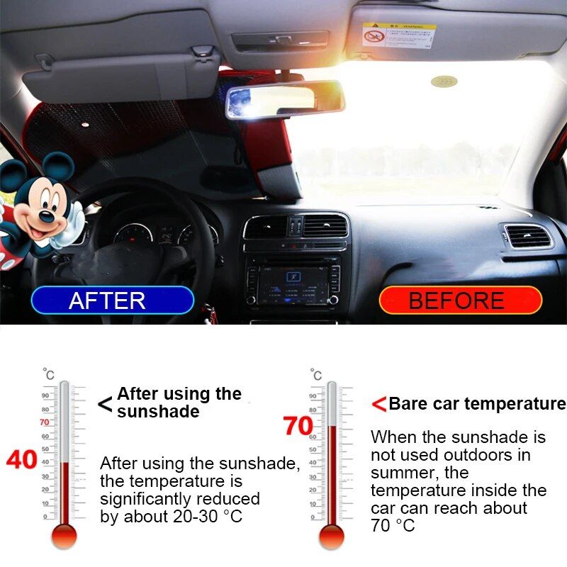 Lisslune | Aluminum foil car sunshade with heated eyes design – windshield sun protector