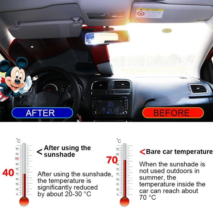 Lisslune | Aluminum foil car sunshade with heated eyes design – windshield sun protector