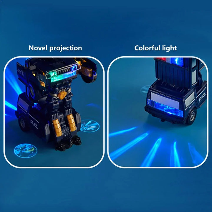 Lisslune | Transforming Robot Car | 2-in-1 Police Car & Robot Toy with Lights and Sound