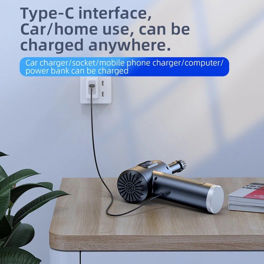 Lisslune | Wireless 3-in-1 Car Vacuum Cleaner and Compressed Air Blower