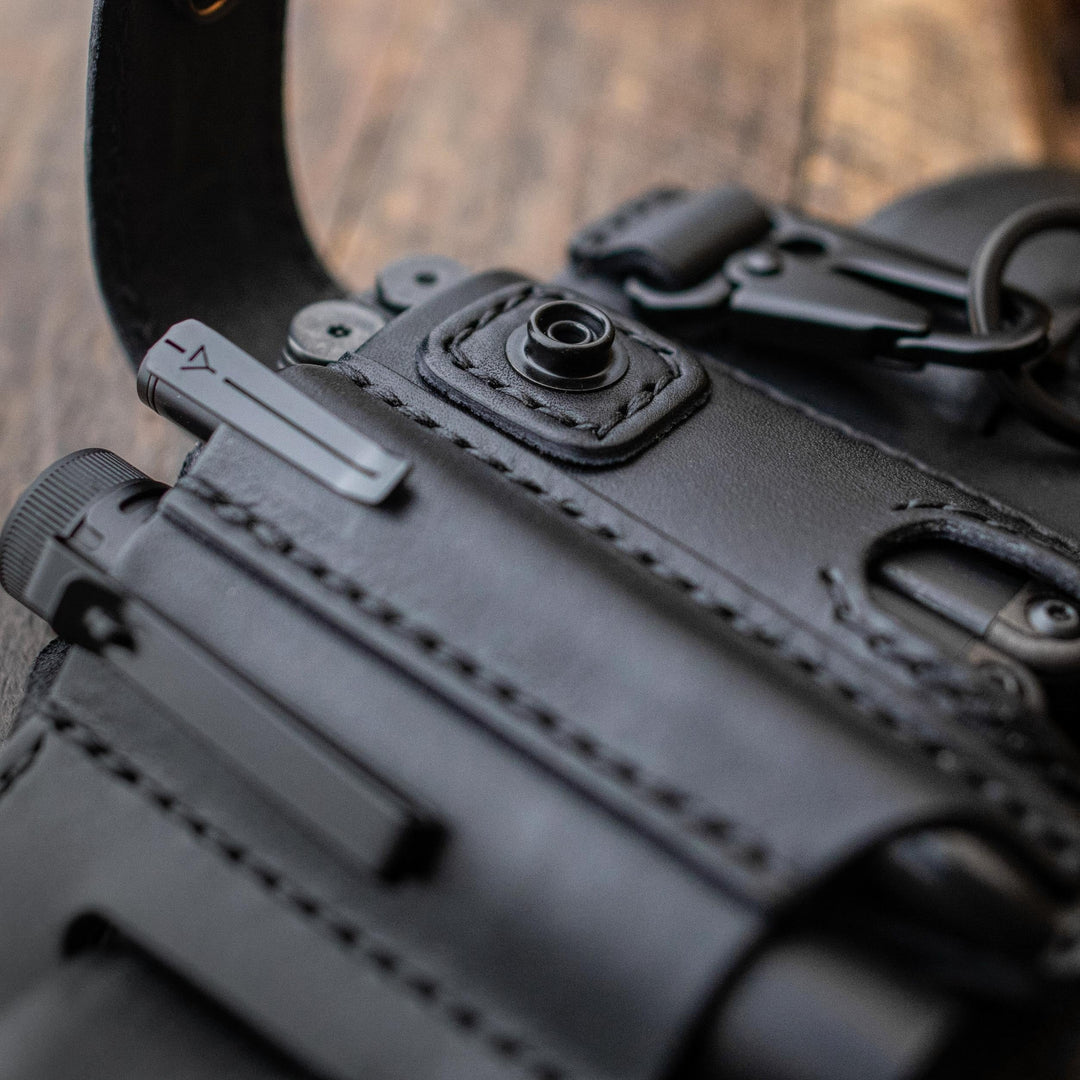 Lisslune | Cowhide Leather Owl Buckle Tactical Multifunctional Belt Cover