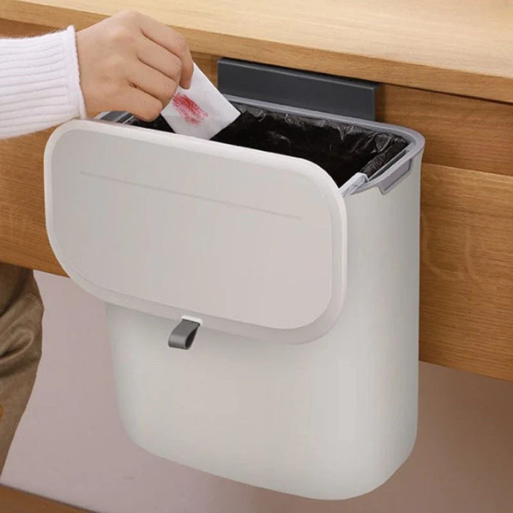 Lisslune | Practical Kitchen Trash Can For Wall Mounting – Swiveling Garbage Bin For Kitchen, Bathroom And Office