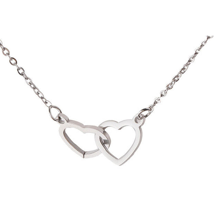 Lisslune | Two Hearts Necklace with Rotating Rose Gift Box