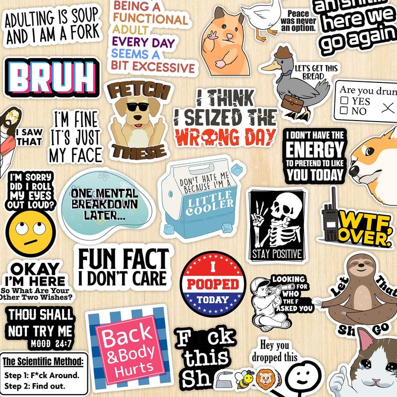 Lisslune | Set of 130 Funny Quote Stickers
