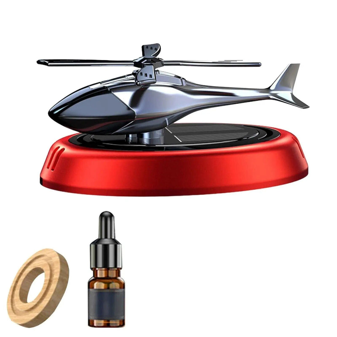Lisslune | Solar Powered Helicopter Car Air Freshener: Rotating Aroma Diffuser in 3 Elegant Colors