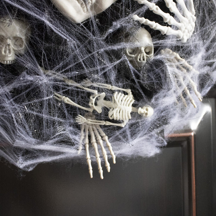 Lisslune | Halloween Wreath – Mesh Skull Garland for Door and Wall Decoration
