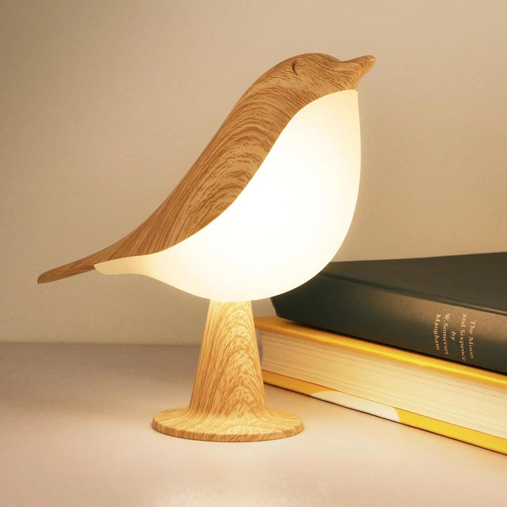 Lisslune | Touch-Control Wooden Bird Night Light - Rechargeable LED Bedside Lamp
