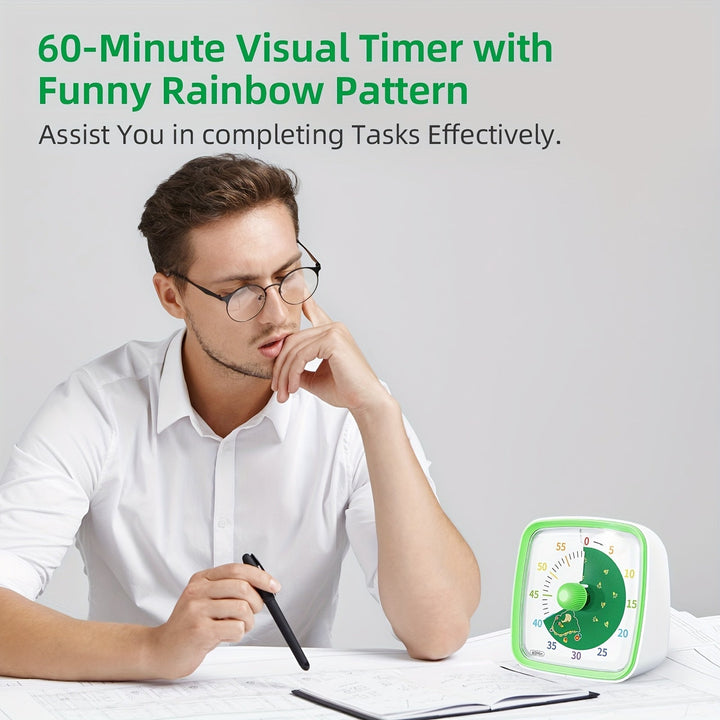 Lisslune | Rainbow Time Management Timer – Visual 60-Minute Countdown Timer for Study, Work and Home