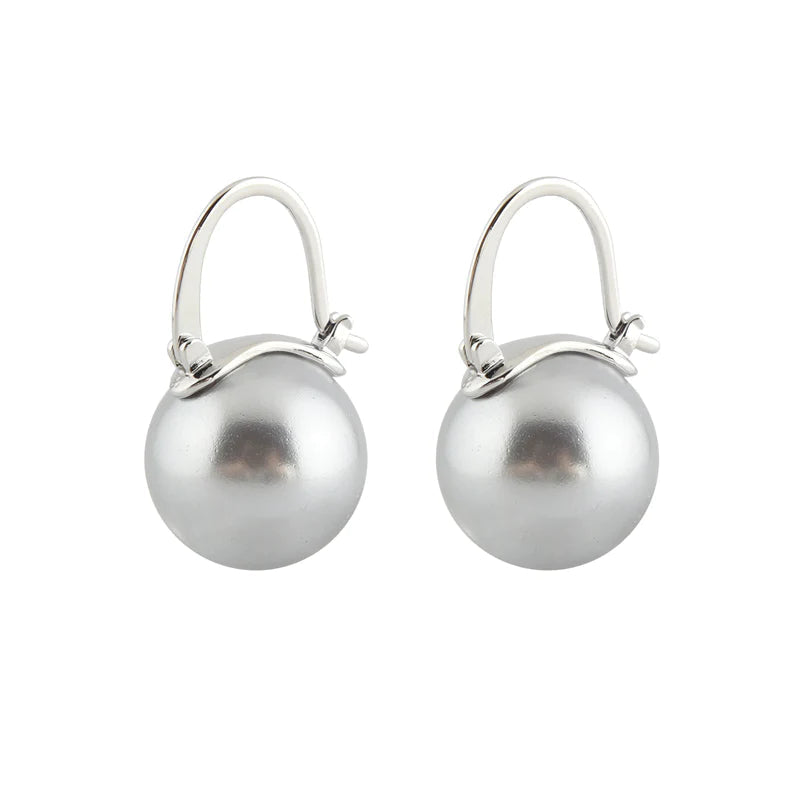 Lisslune | Black Pearl Earrings  Available in White Champagne Grey Gold and Black  Pearl Dangle Earrings