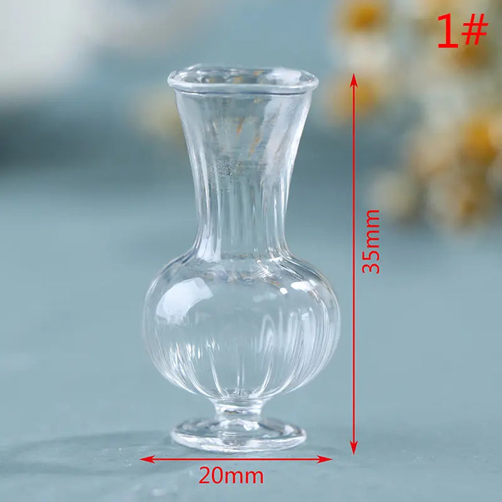 Lisslune | Hanging Mini Glass Vase Wind Chimes with Mini Flower Decor for Home and Dollhouse