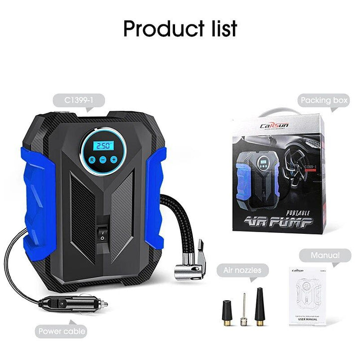 Lisslune | Portable Digital TIRE PUMP with LED light for car and motorcycle